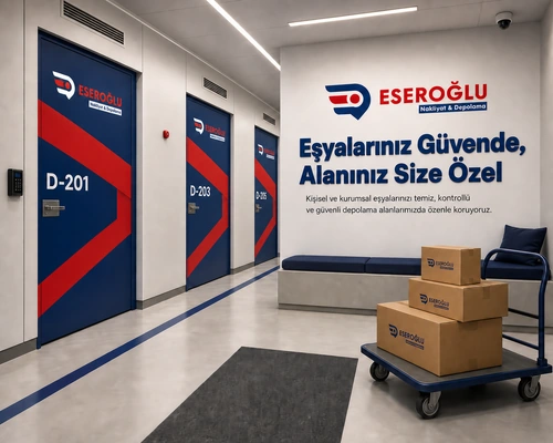 Eseroğlu Nakliyat & Depolama tesisinde modern ve güvenli kişisel eşya depolama alanları
